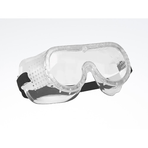 Labor-Schutzbrille Basic aus transparentem Kunststoff mit Gummibändern, bietet einen vollständigen Sichtschutz und hat eine geschlossene Form für optimalen Schutz.