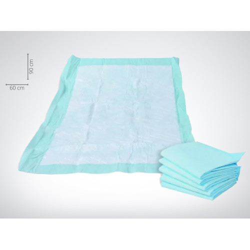 Die Unterlage für Liegen ist rechteckig, mintgrün mit einer transparenten Mitte, misst 90 x 60 cm und wird zusammen mit mehreren gefalteten Unterlagen präsentiert.