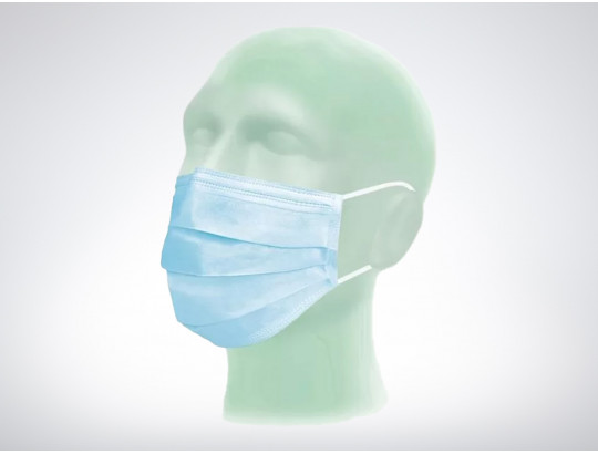 OP-Maske mit elastischen Ohrschlaufen, Blau