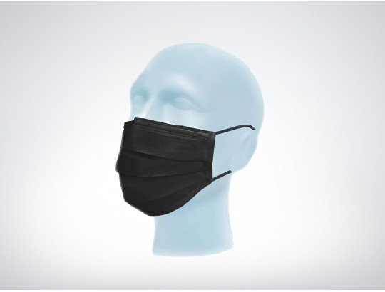 OP-Maske mit elastischen Ohrschlaufen, Schwarz