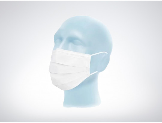 Hochfilternde OP-Maske mit elastischen Ohrschlaufen, Weiß