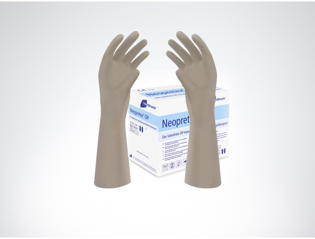 OP-Handschuhe latexfrei, puderfrei, Natur 28,5 cm, Größe 7-9, 50 Paar einzeln verpackt