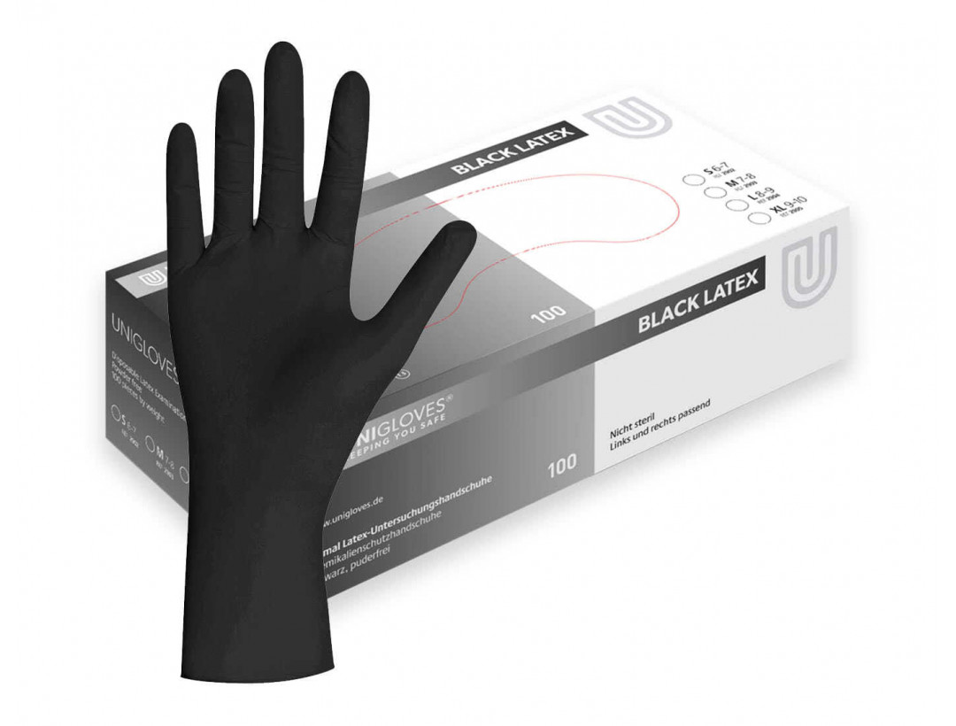 Latex, puderfrei, Schwarz Latex, puderfrei, Schwarz