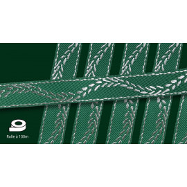 Lotband Ranke - Dunkelgrün-Weiß, 100m