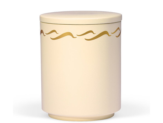 Seeurne, Sandbeige, gold Wellendekor