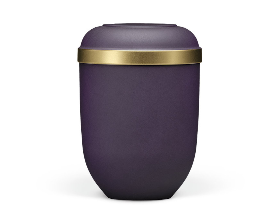 Naturstoffurne, Violett-, Velours, Goldrand