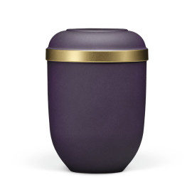 Naturstoffurne, Violett-, Velours, Goldrand