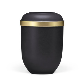 Naturstoffurne, Anthrazit Velours, Goldrand,