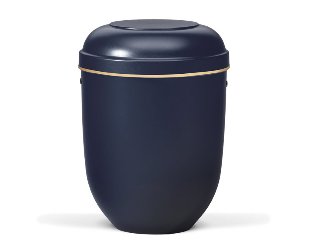 Naturstoffurne, Nacht Blau Goldband