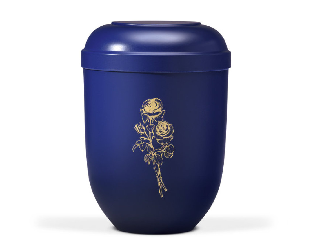 Naturstoffurne, Nacht Blau Goldrose