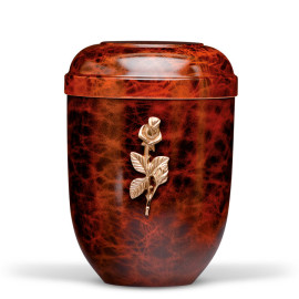 Naturstoffurne, Wurzelholzdesign Messing Rosenzweig