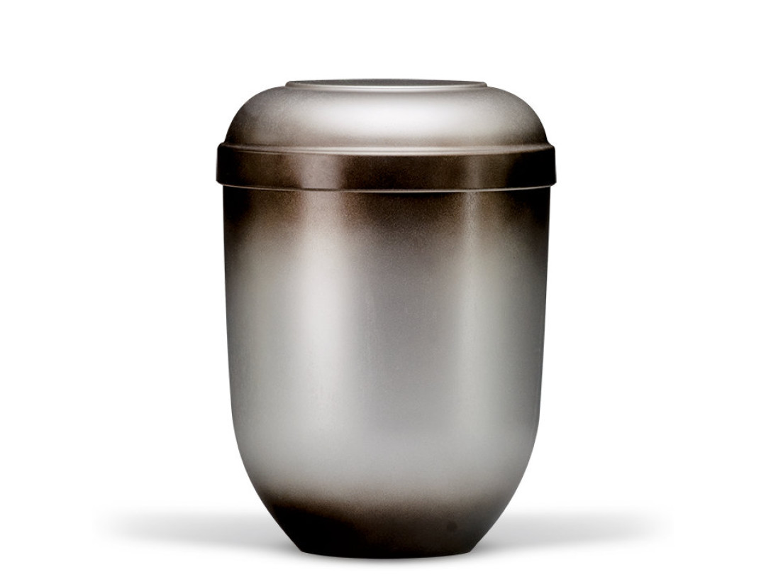 Naturstoffurne, Grau Schwarz patina