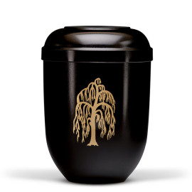 Naturstoffurne, Schwarz, Trauerweide