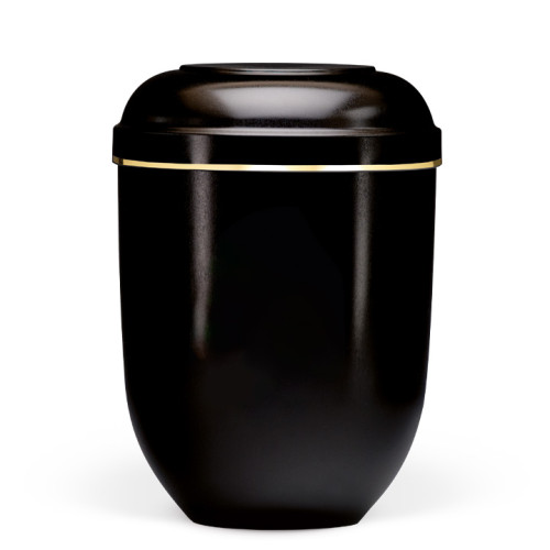 Naturstoffurne, Schwarz, Goldband