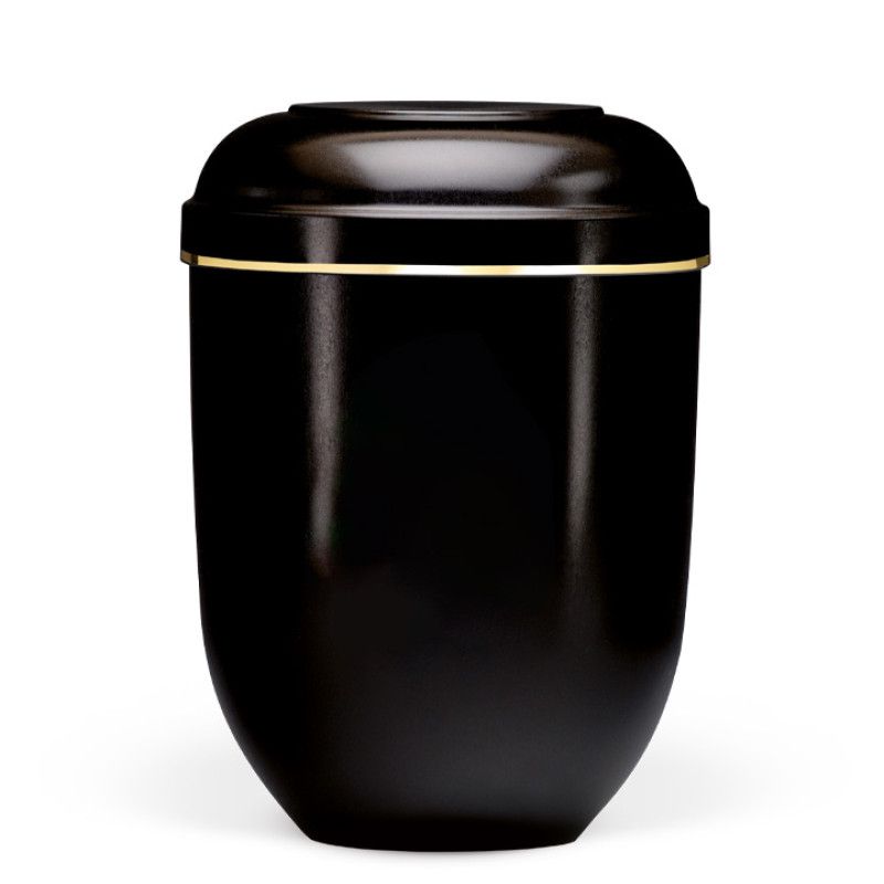 Naturstoffurne, Schwarz, Goldband