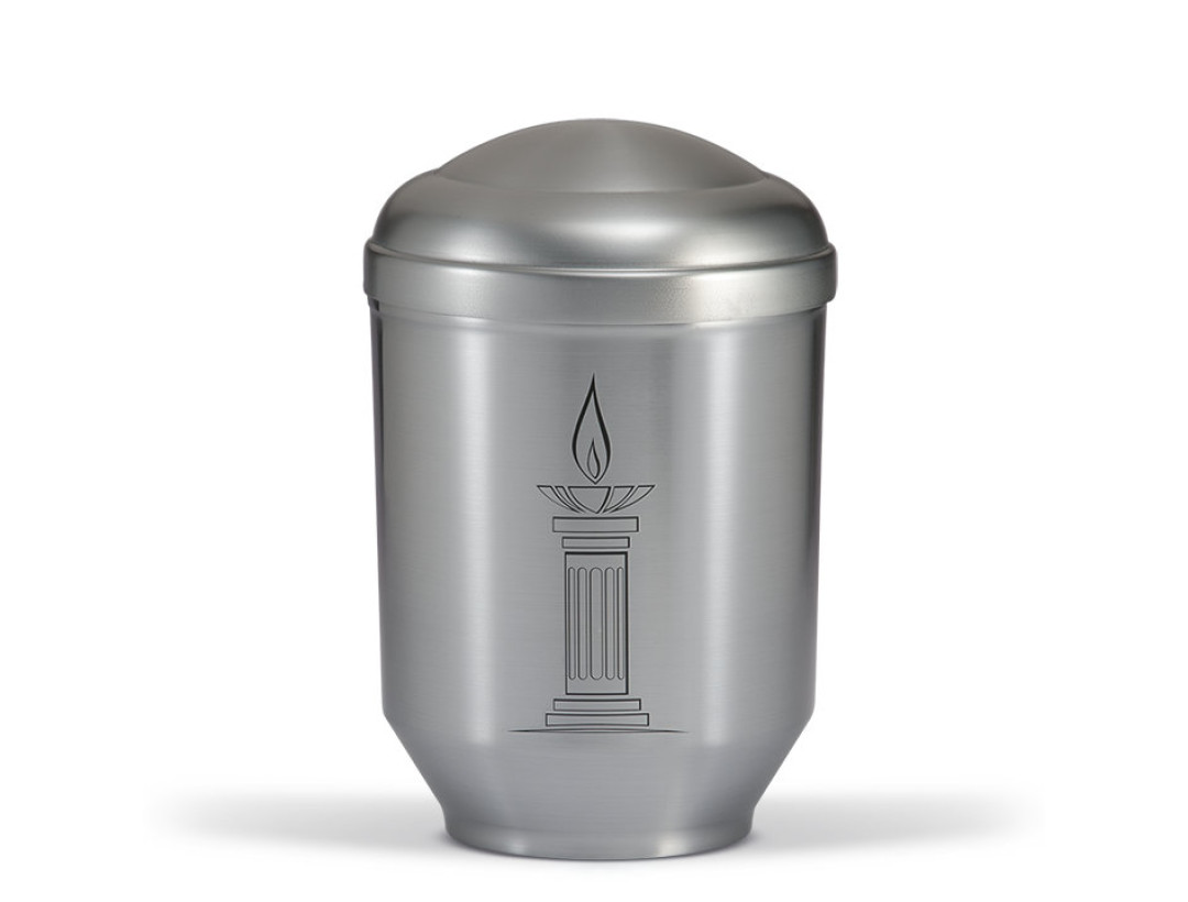 Stahlurne, ZIHESTA geschliffen, Flammensäule