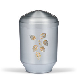 Stahlurne, ZIHESTA geschliffen, ART Design Blätter