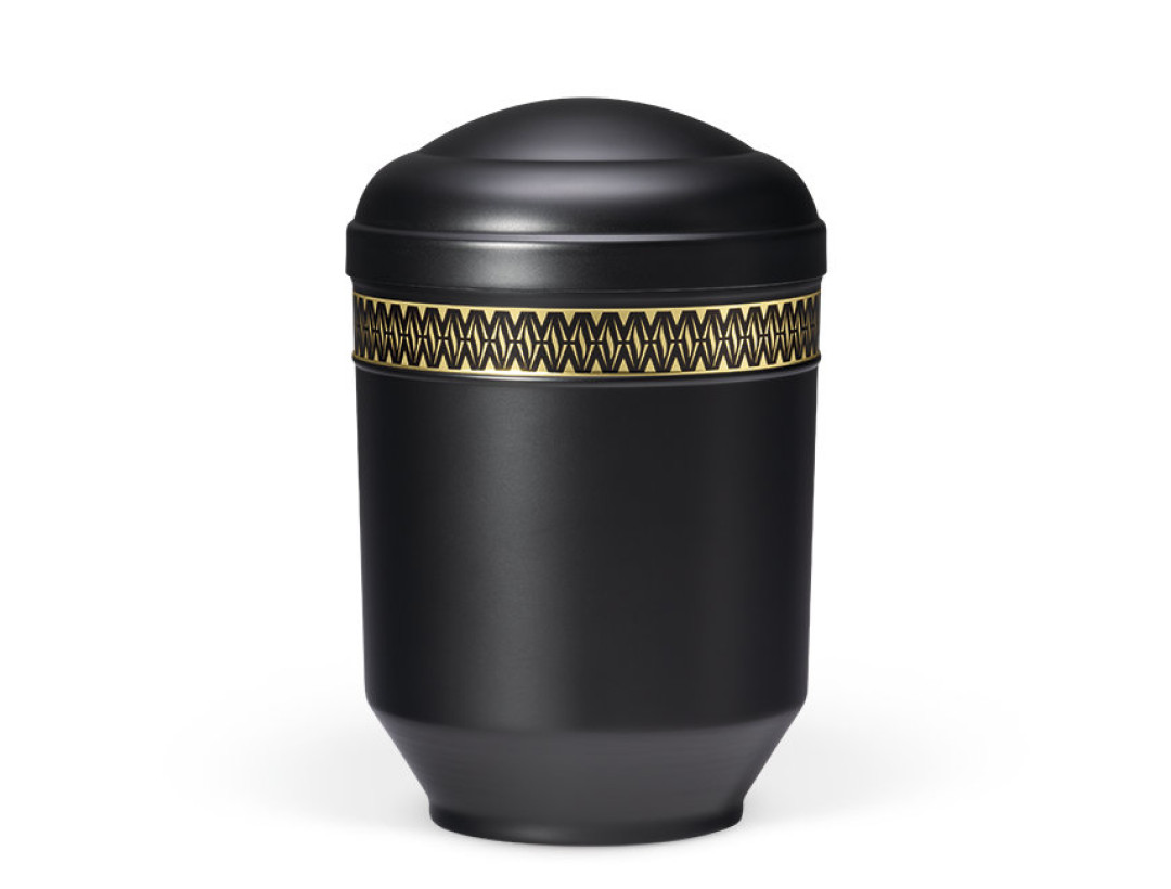 Stahlurne Schwarz, Dekorband Raute