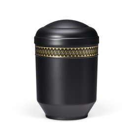 Stahlurne Schwarz, Dekorband Raute