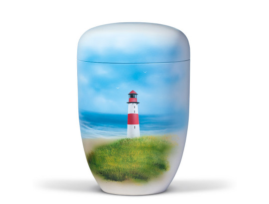 Naturstoffurne, Cremeweiß, Airbrush 
