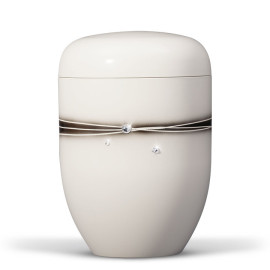 Naturstoffurne, Cremeweiß, Airbrush Crystal Elements