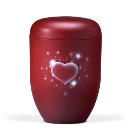 Naturstoffurne, Weinrot Vel. Airbrush Herz