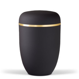 Naturstoffurne, Anthrazit Velours Goldband gebürstet