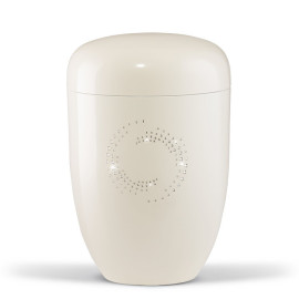 Naturstoffurne, Cremeweiß, Crystal Elements