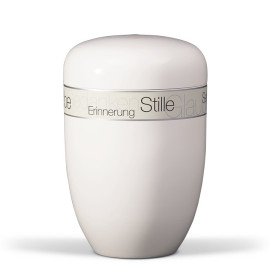 Naturstoffurne, Cremeweiß, Trauergedanken Weiß