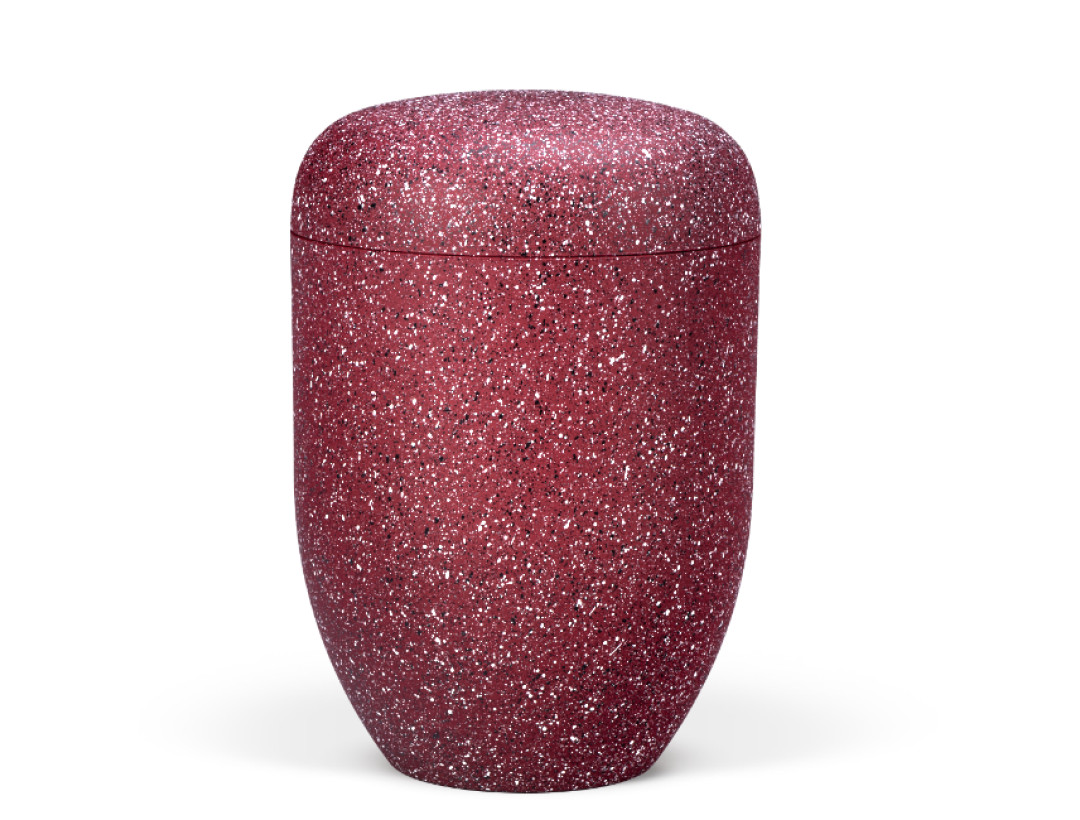 Naturstoffurne, Weinrot, Steinoptik