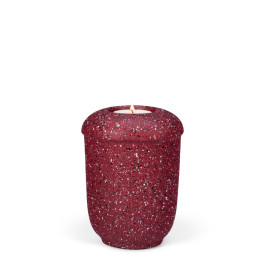 Keramikurne, Weinrot, Steinoptik