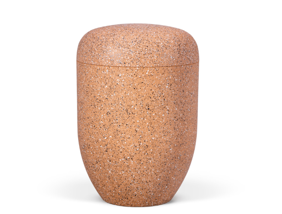 Naturstoffurne, Ockerorange, Steinoptik