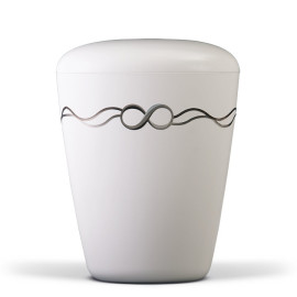 Naturstoffurne, Cremeweiß Dekorband: Unendlichkeit