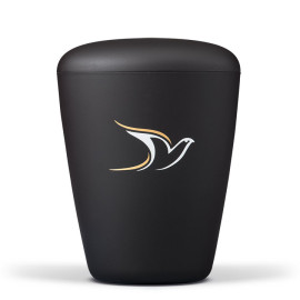 Naturstoffurne, Anthrazit Velours, Taube Gold/Weiß