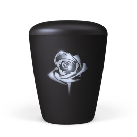 Naturstoffurne, Anthrazit Velours, Airbrush: Rose