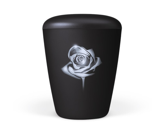 Naturstoffurne, Anthrazit Velours, Airbrush: Rose