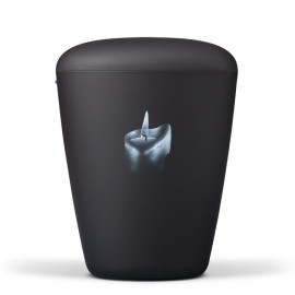 Naturstoffurne, Anthrazit Velours, Airbrush: Kerze