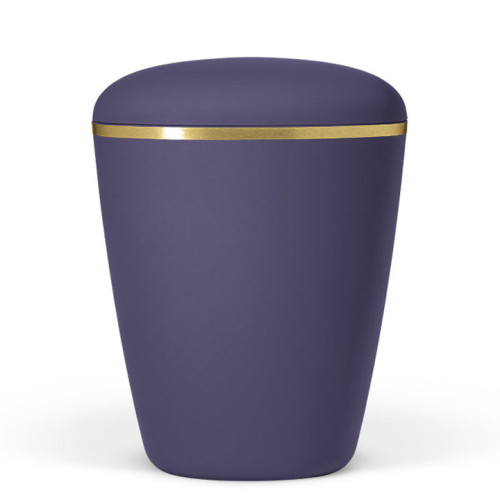 Naturstoffurne, Violett Velours Goldband gebürstet