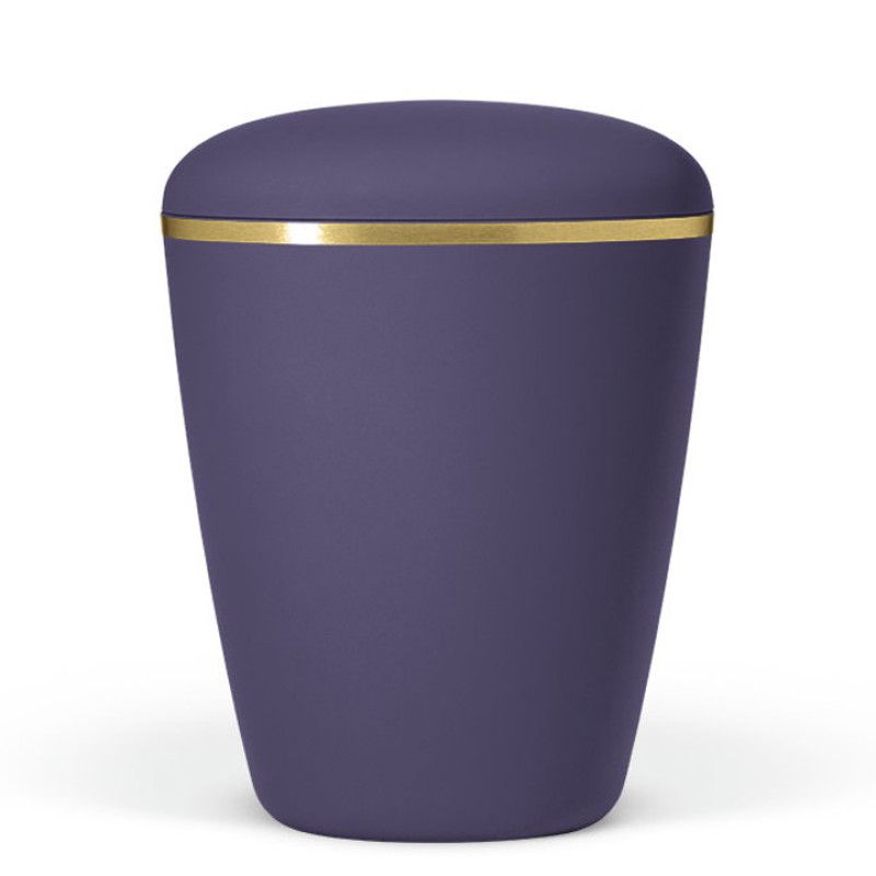 Naturstoffurne, Violett Velours Goldband gebürstet