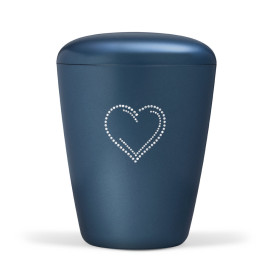 Naturstoffurne, Blau Perlmutt Crystal Elements, Herz