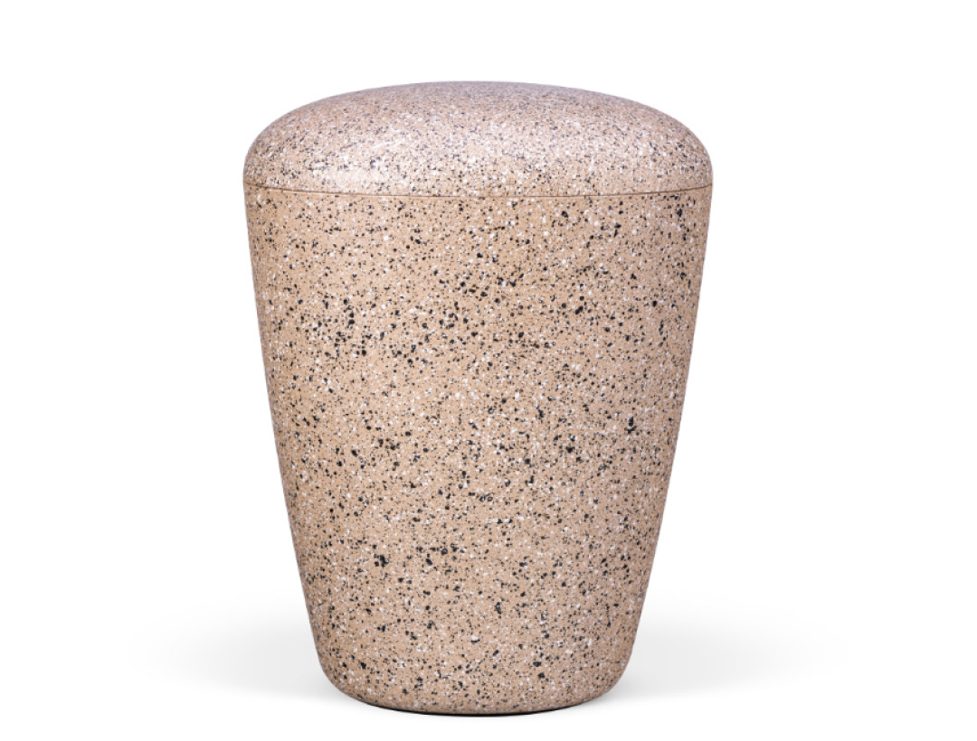 Naturstoffurne, Perlbeige Steinoptik