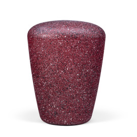 Naturstoffurne, Weinrot Velours, Steinoptik