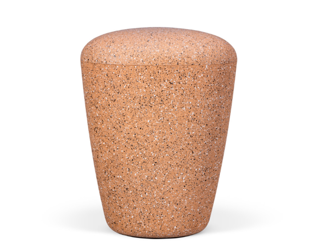 Naturstoffurne, Ockerorange, Steinoptik