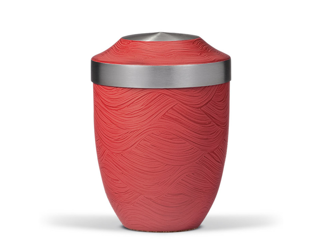 Stahlurne, Durocit-Rot, Veredelte Steinoberfläche