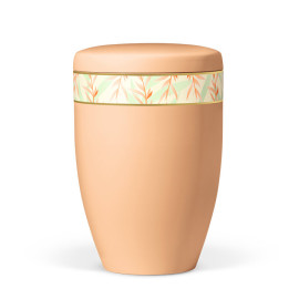 Naturstoffurne, Ockerorange, Dekorband: Floral Farblich