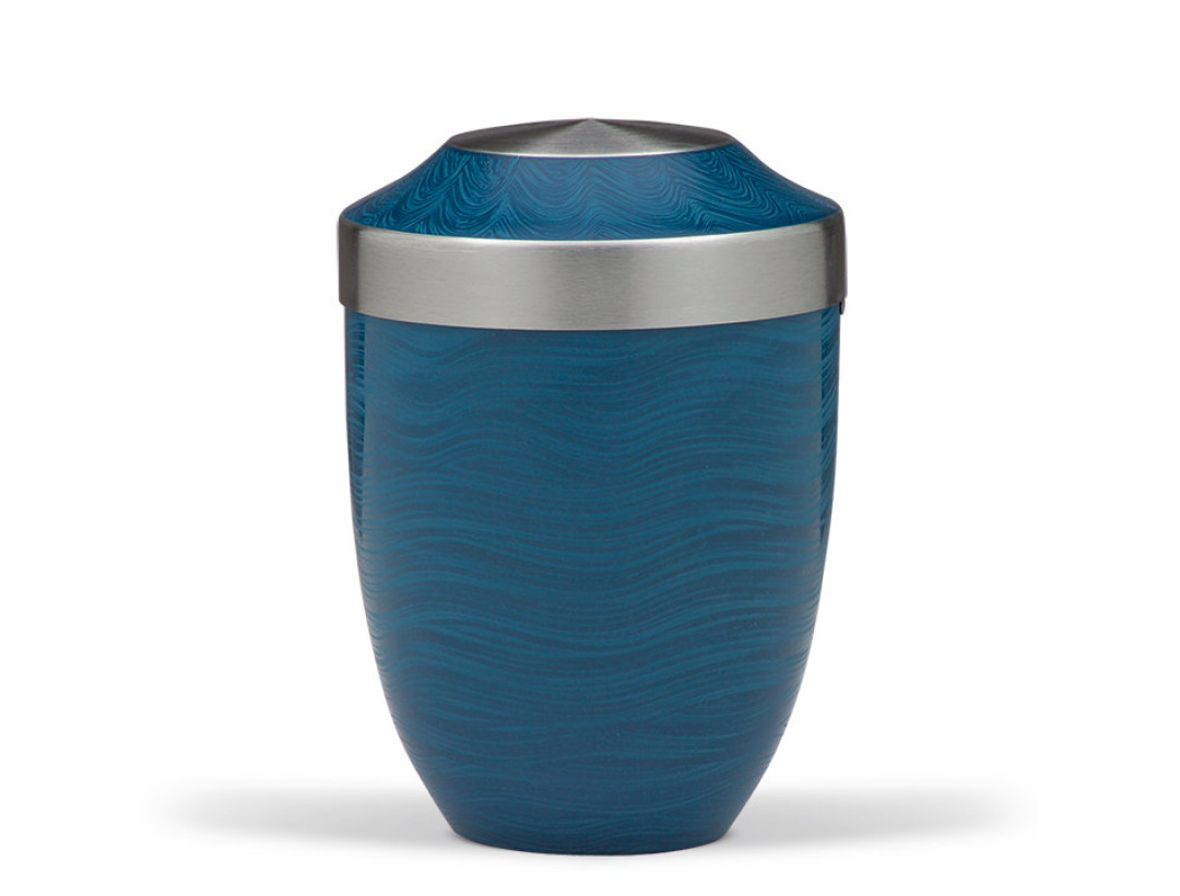 Stahlurne, Durocit-Blau, Veredelte Steinoberfläche