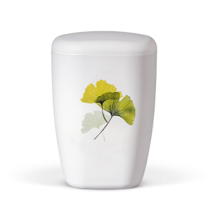 Naturstoffurne Weiß Matt, Gingko