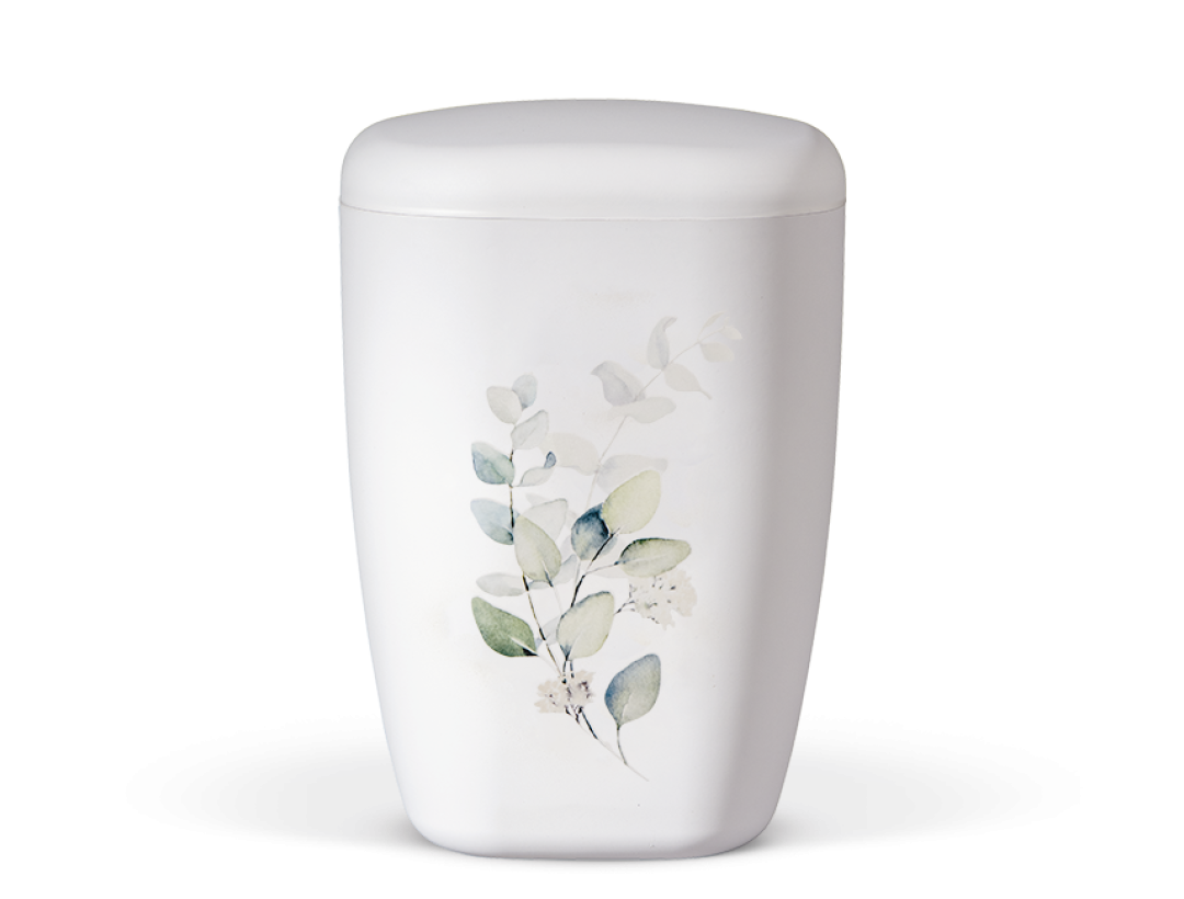 Naturstoffurne Weiß Matt, Eucalyptus