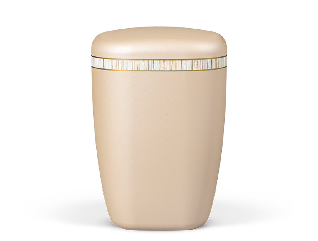 Naturstoffurne, Perlbeige Dekorband Bambus