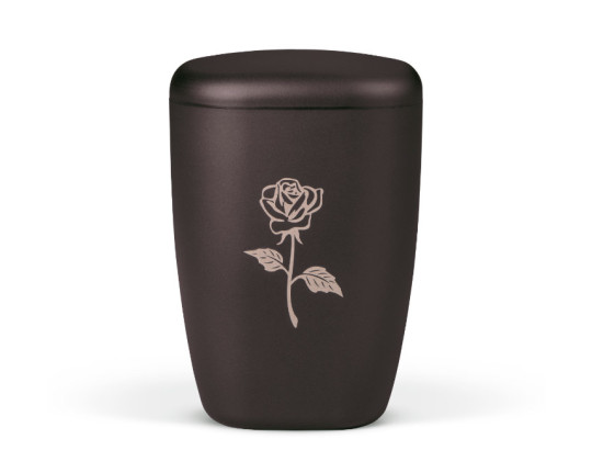 Naturstoffurne, Anthrazit Vel. Lasergravur Rose